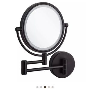 Harbin Magnifying Double-Sided Wall-Mount Lighted Makeup Mirror - Satin Black